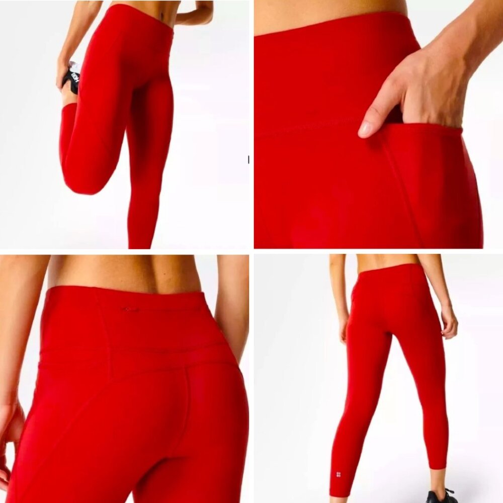 Sweaty Betty POWER 7/8 Legging 24" Inseam in Red, Size S